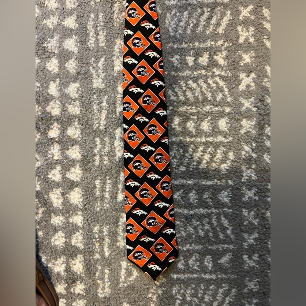 NFL Broncos Black and Orange Tie - Picture 3 of 5